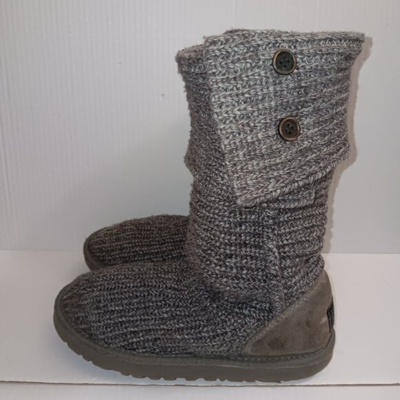 WOMEN'S UGG CARDY SWEATER BOOTS GRAY SIZE 8 - Picture 5 of 13